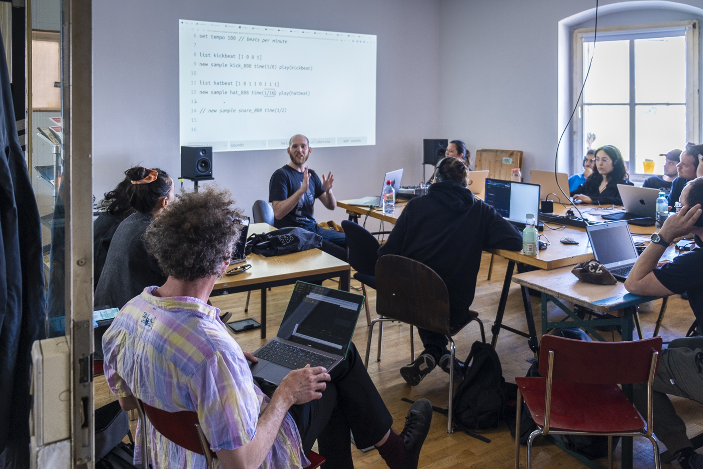 AMRO24 Exhibitions "Collaborative Music Coding with Flok and Mercury for the Web", by Timo Hoogland & Lina Bautista (aka Linalab)